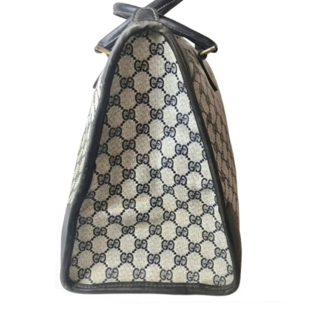 GUCCI GG SUPREME Navy Locking Doctors Work Travel Overnight Bag Dust Bag COA